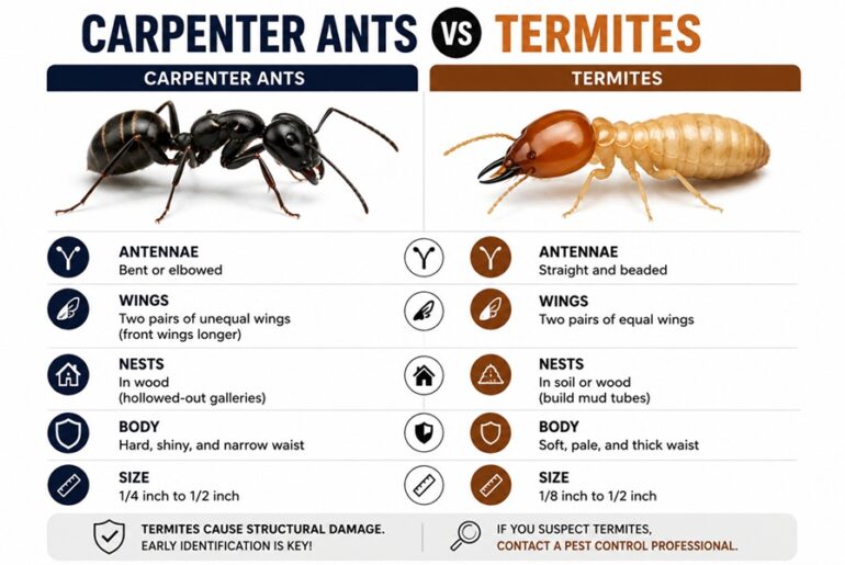 carpenter ants vs termites
